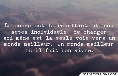 Le monde est la résultante de nos actes individuels - Copie